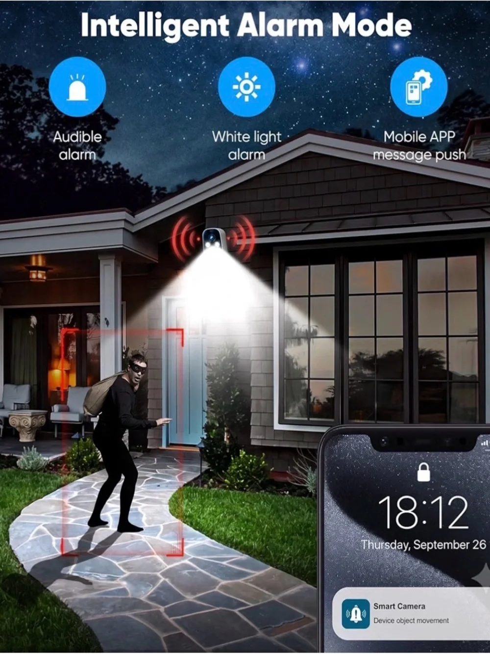 4MP Security Cameras Wireless Outdoor, Color Night Vision 2-Pack